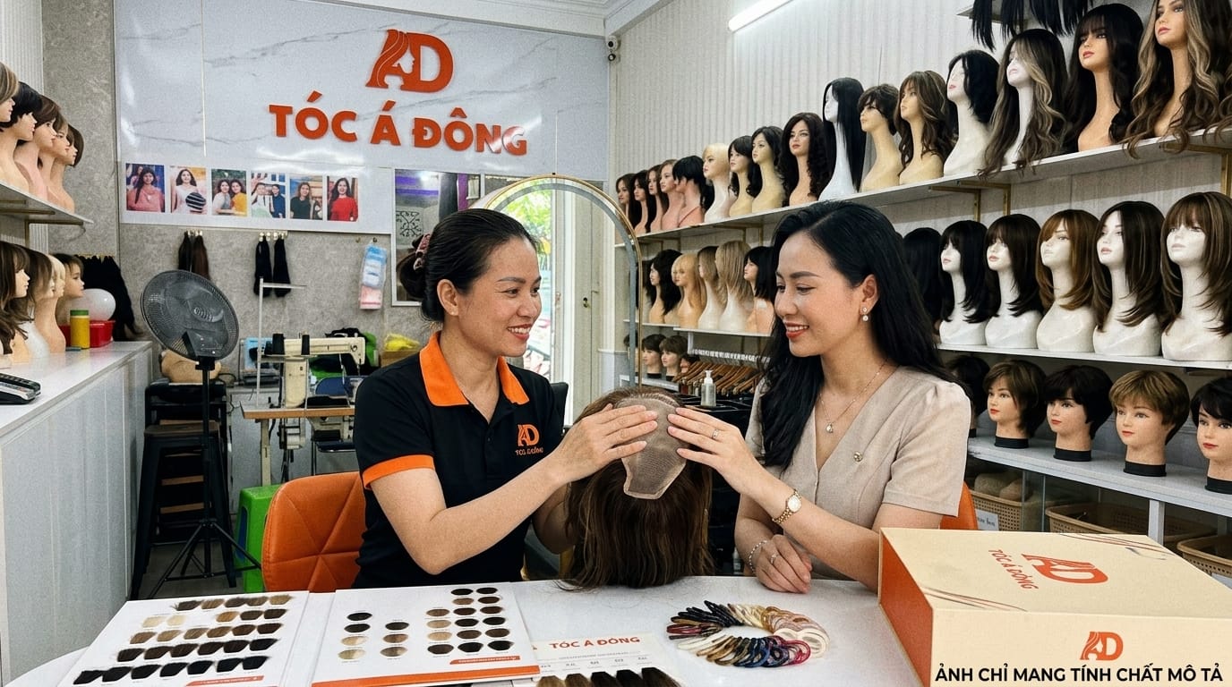 Chuyên gia Tóc Á Đông giới thiệu đường viền ren Thụy Sĩ tàng hình cho khách hàng Bình Dương