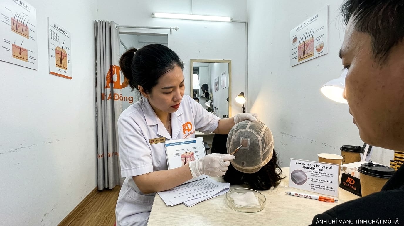 Chuyên gia Tóc Á Đông tư vấn màng lót y tế kháng khuẩn cho da đầu tự miễn nhạy cảm