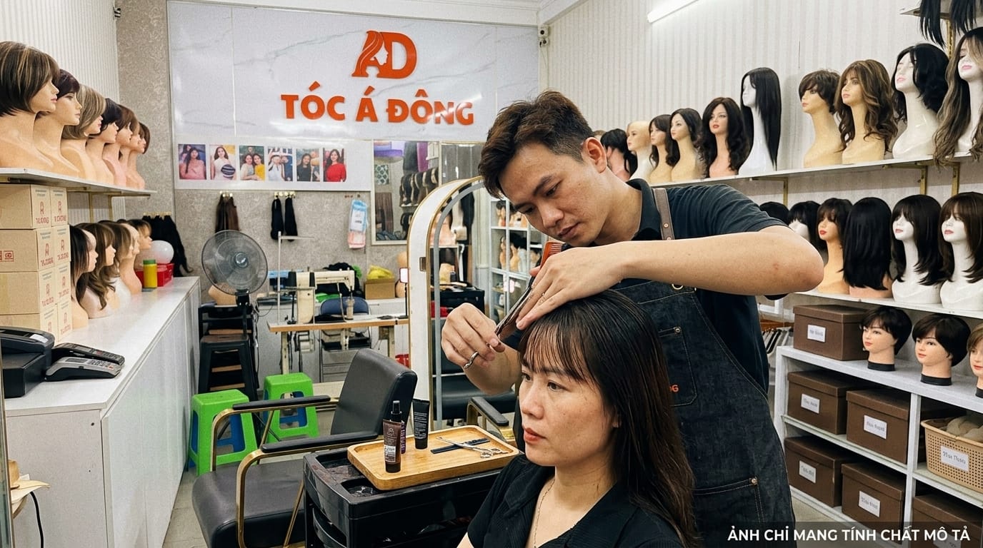 Cắt tỉa tạo kiểu phom tóc ôm sát khuôn mặt trong không gian riêng tư chuẩn salon