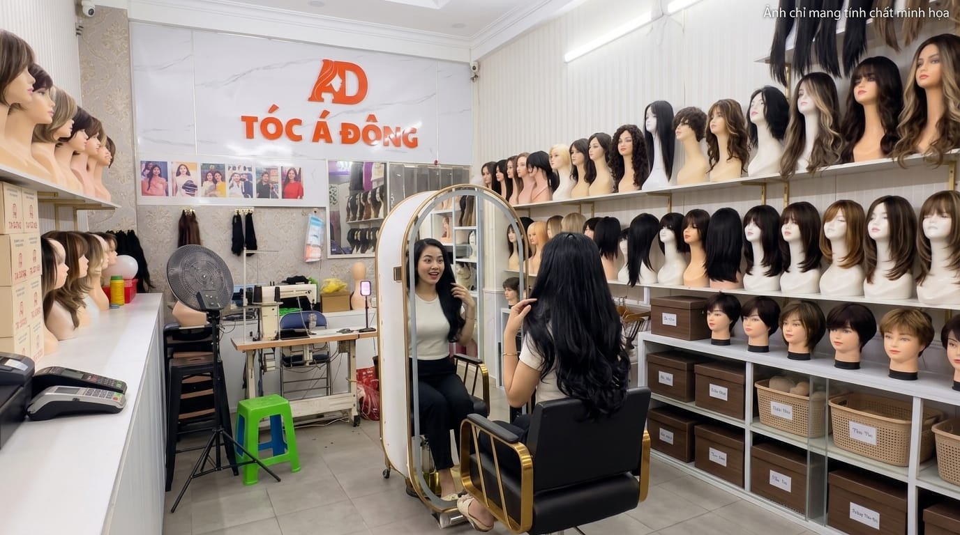 Diện mạo bồng bềnh quyến rũ và tự nhiên của khách hàng sau khi cài dải tóc kẹp phím Tóc Á Đông