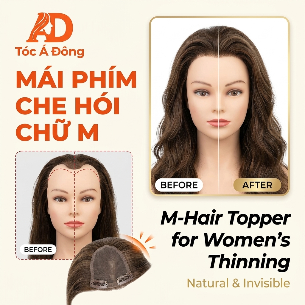 Mái Phím Che Hói Chữ M Nữ - Bí Quyết Cứu Cánh Cho Trán Cao, Tóc Thưa