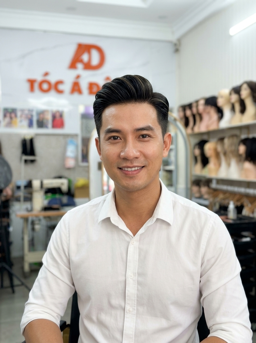 Tóc Giả Nam Che Hói Chữ M Siêu Da Đầu