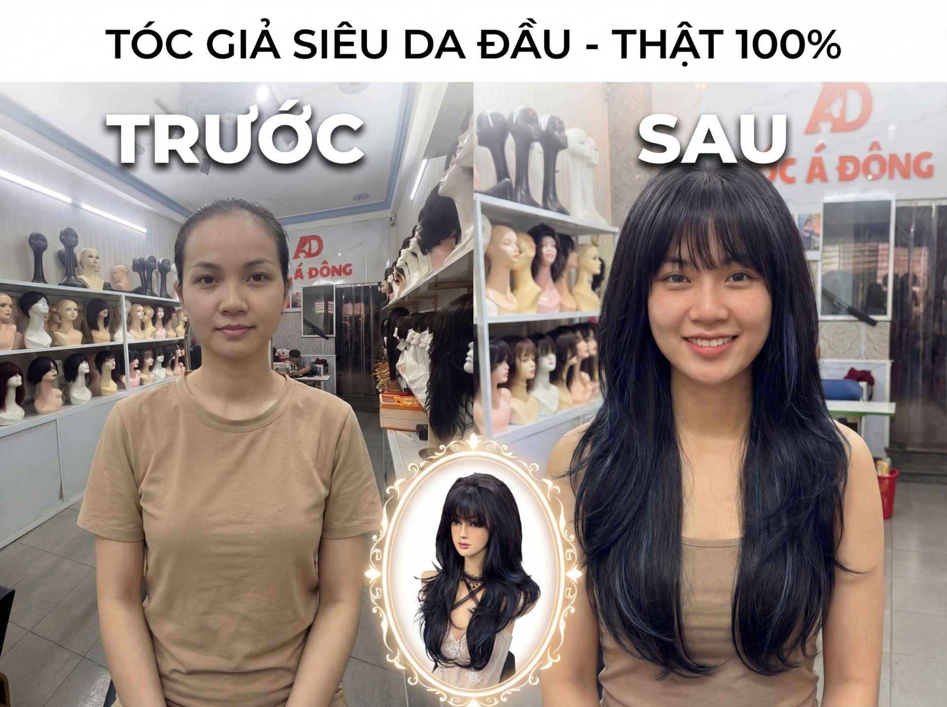Tóc Dài 60cm Nguyên Đầu Nữ