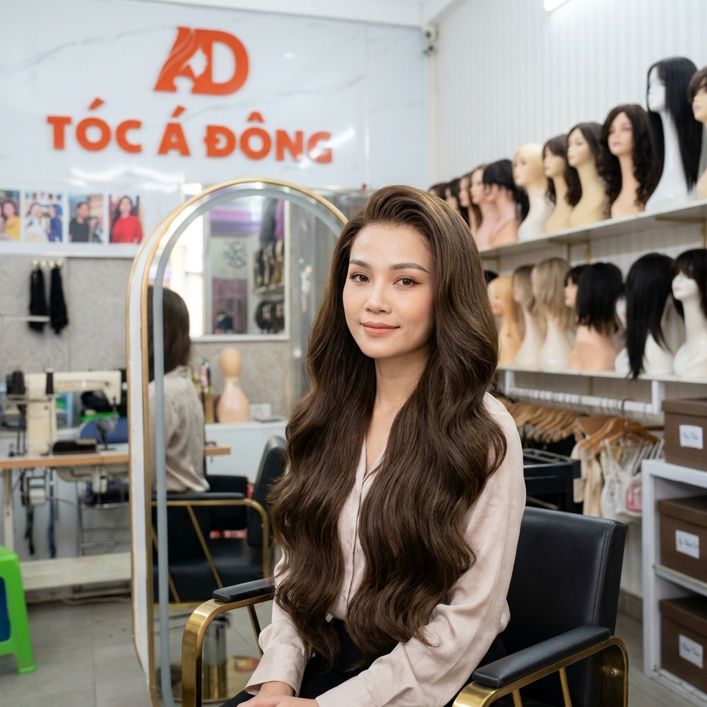 Tóc Dài 70cm Nguyên Đầu Nữ