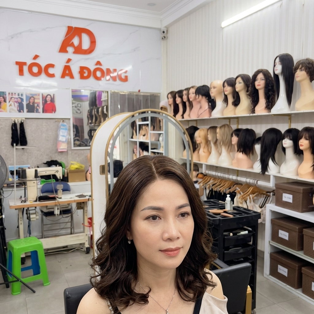 Tóc Mái Hói Nữ (Hair Topper Siêu Da Đầu 100% Tóc Thật)