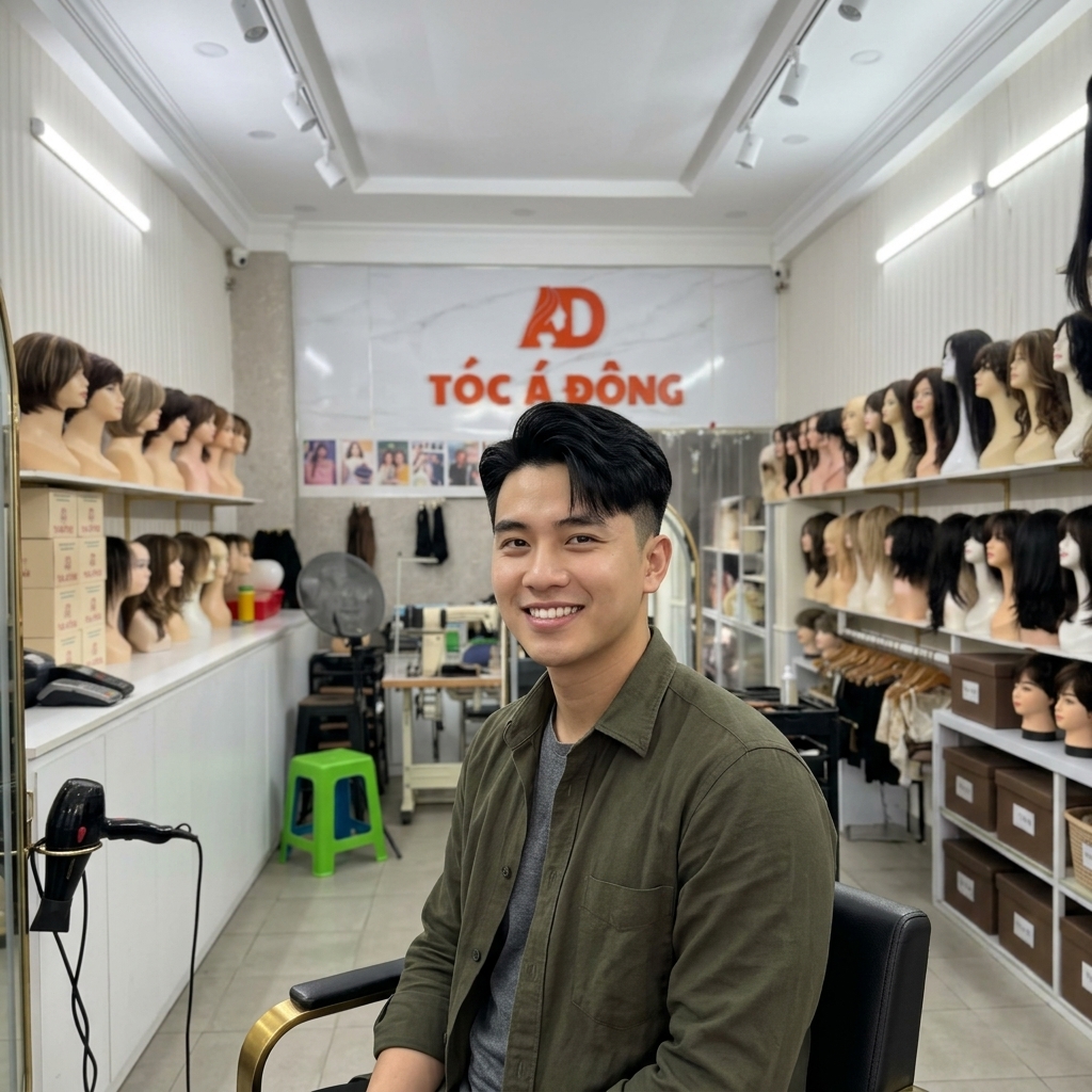 Tóc Giả Nam Phủ Đỉnh Đầu (Toupee 100% Tóc Thật Dệt Tay Cao Cấp)