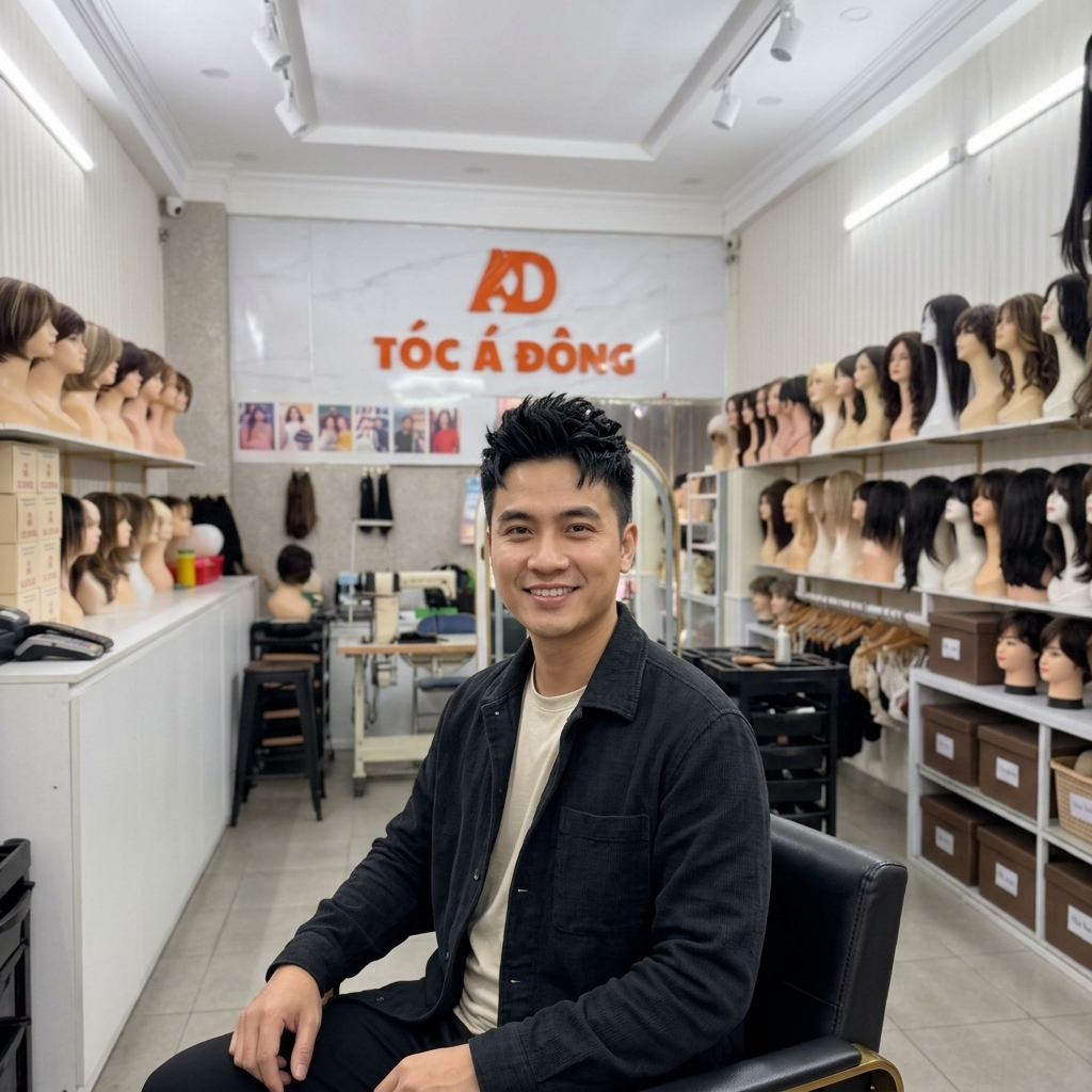 Tóc Giả Nam Phủ Đỉnh Đầu (Toupee 100% Tóc Thật Dệt Tay Cao Cấp)