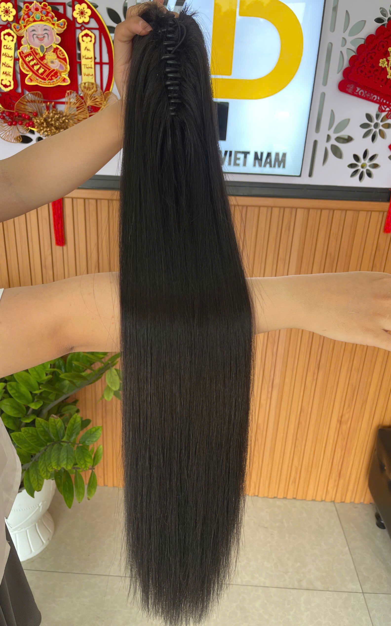 Tóc Quặm Đuôi Ngựa (Kẹp Càng Cua Biến Hóa 5s - 100% Tóc Thật Loại 1)
